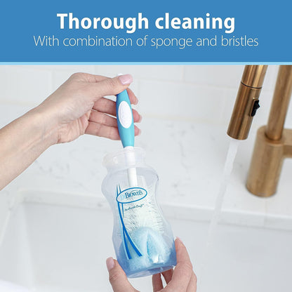 Baby Bottle Drying Tower, Stand-Up Drying Rack with Baby Bottle Brush Soft Touch and Sponge Brush, Blue Variety Pack