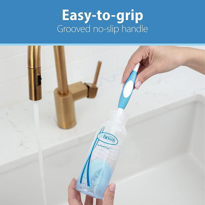Baby Bottle Drying Tower, Stand-Up Drying Rack with Baby Bottle Brush Soft Touch and Sponge Brush, Blue Variety Pack