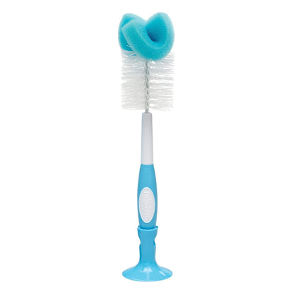 Baby Bottle Drying Tower, Stand-Up Drying Rack with Baby Bottle Brush Soft Touch and Sponge Brush, Blue Variety Pack