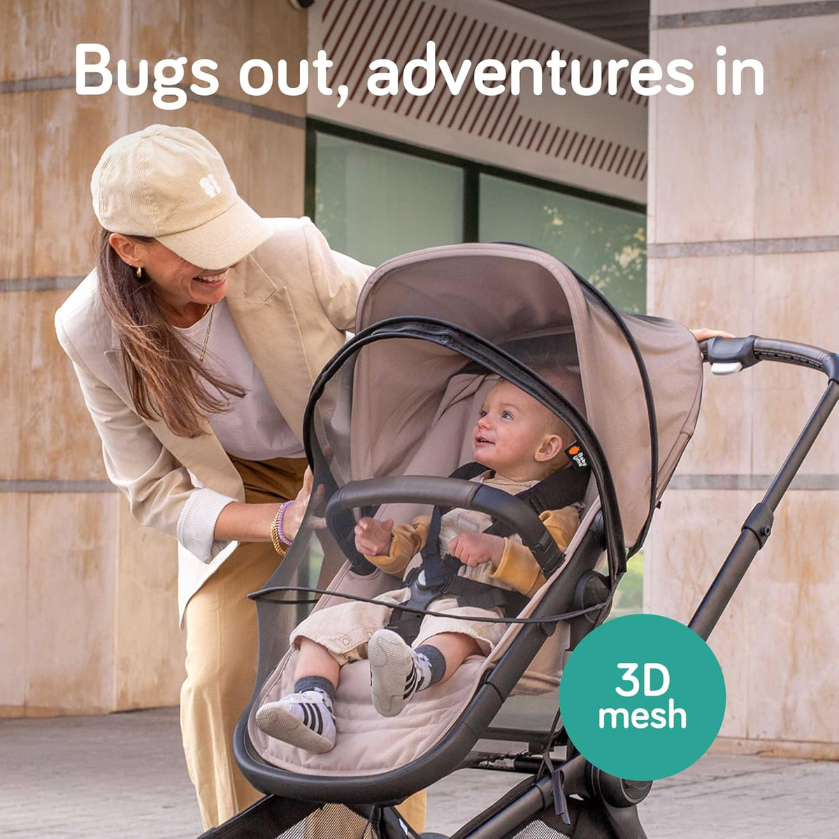 Stroller Sun Shade Cover - UPF 50+ Stroller Cover, Baby Sun Protection, Breathable Blackout Mesh Baby Sun Shade, Stroller Shade with Zip-up Window, 6+ Months (+Travel Bag)