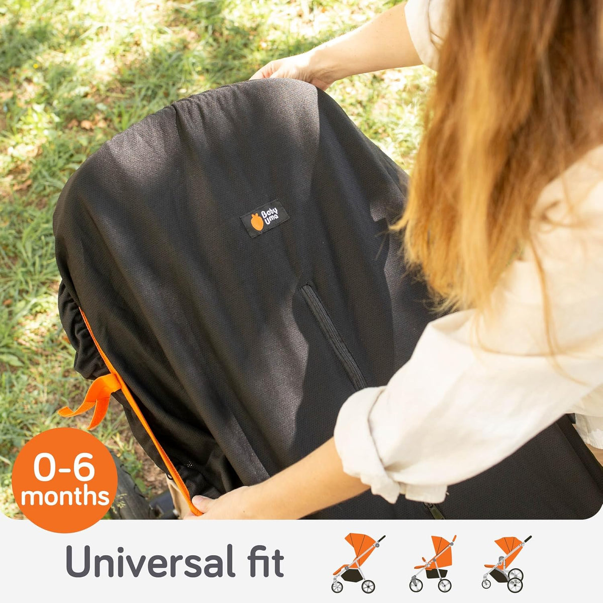Stroller Sun Shade Cover - UPF 50+ Stroller Cover, Baby Sun Protection, Breathable Blackout Mesh Baby Sun Shade, Stroller Shade with Zip-up Window, 6+ Months (+Travel Bag)