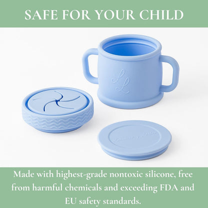 Spill Proof Silicone Toddler Snack Cup, 10 oz - Blue