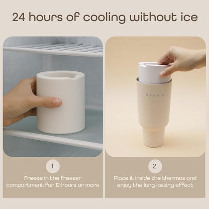 Portable Breast Milk Cooler 17oz with 2 Glass Baby Bottles, 24H Cooling No Ice Needed, Travel Essentials for Pumping Moms, Newborn Essentials Must Have, Coconut Milk Color