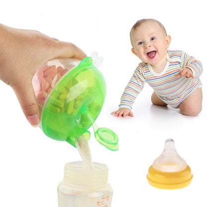 Baby Formula Dispenser for On-the-Go Feedings, Three-Compartment Non-Spill Formula Container to Go, Snack Milk Powder Dispenser for Traveling with Infant Toddler, Green, 2 Pack