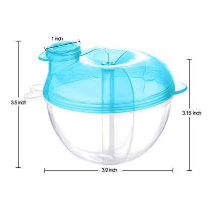 Baby Formula Dispenser for On-the-Go Feedings, Three-Compartment Non-Spill Formula Container to Go, Snack Milk Powder Dispenser for Traveling with Infant Toddler, Green, 2 Pack