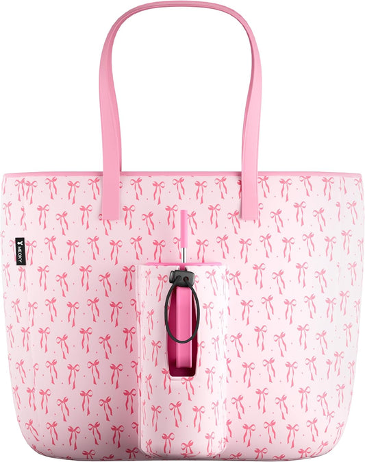 15L Womens Utility Tote Bag with Zipper for 40 oz Tumbler with Handle | Water Bottle Carrier Holder for Ladies Girls, 40 oz Tumbler Accessories for Travel Sports Gym Work Yoga, Straw Storage