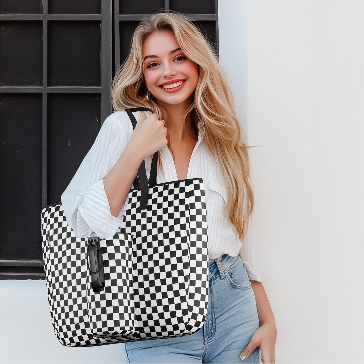 15L Womens Utility Tote Bag with Zipper for 40 oz Tumbler with Handle | Water Bottle Carrier Holder for Ladies Girls, 40 oz Tumbler Accessories for Travel Sports Gym Work Yoga, Straw Storage