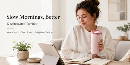 StreamSip 17oz Insulated Stainless Steel Tumbler, Double Wall Vacuum Sweat-Free Travel Coffee Cup with Slide Sip Lid, BPA-Free Reusable Coffee Mug (Teal)