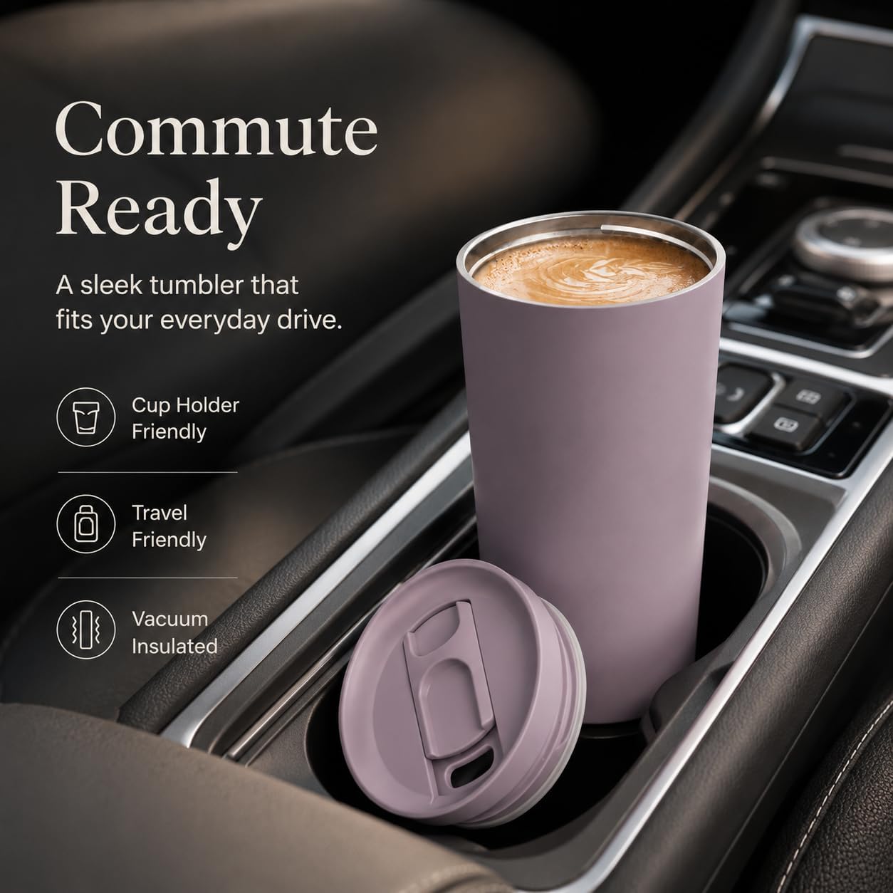 StreamSip 17oz Insulated Stainless Steel Tumbler, Double Wall Vacuum Sweat-Free Travel Coffee Cup with Slide Sip Lid, BPA-Free Reusable Coffee Mug (Teal)