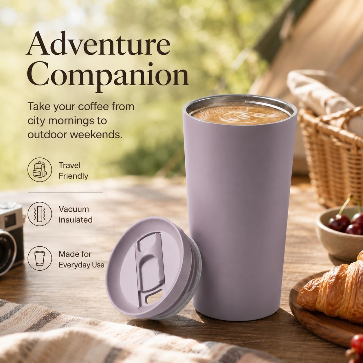 StreamSip 17oz Insulated Stainless Steel Tumbler, Double Wall Vacuum Sweat-Free Travel Coffee Cup with Slide Sip Lid, BPA-Free Reusable Coffee Mug (Teal)
