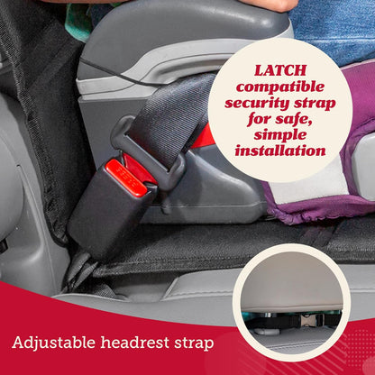 Car Seat Cover & Protector - Waterproof Non-Slip Protector - Mesh Pocket Organizer - Universal Fit for Convertible & Toddler Car Seats, Black