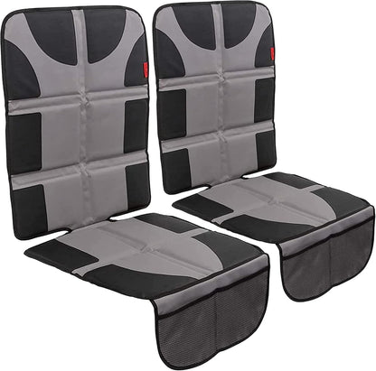 Car Seat Cover & Protector - Waterproof Non-Slip Protector - Mesh Pocket Organizer - Universal Fit for Convertible & Toddler Car Seats, Black