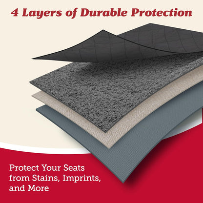 Car Seat Cover & Protector - Waterproof Non-Slip Protector - Mesh Pocket Organizer - Universal Fit for Convertible & Toddler Car Seats, Black