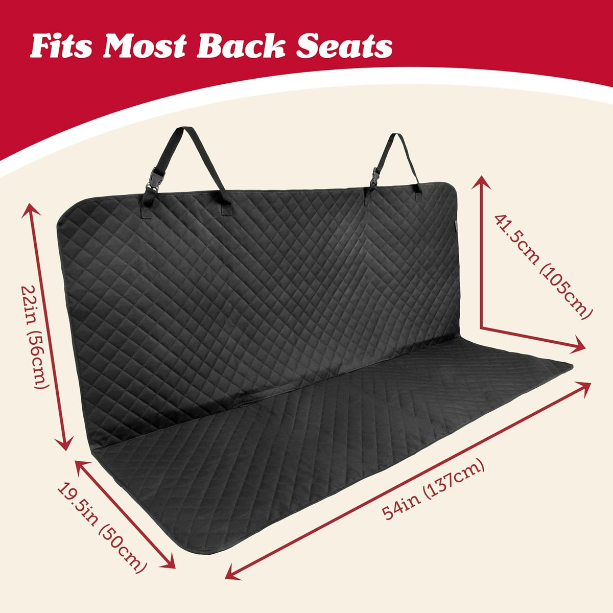 Car Seat Cover & Protector - Waterproof Non-Slip Protector - Mesh Pocket Organizer - Universal Fit for Convertible & Toddler Car Seats, Black