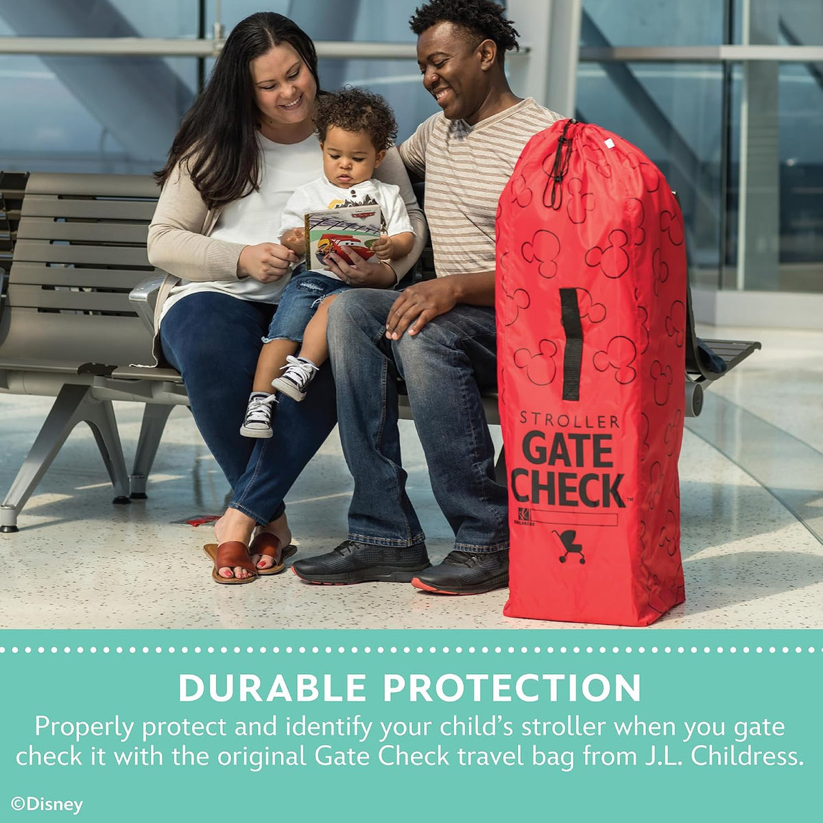 J.L. Childress Gate Check Travel Bag for Umbrella Strollers, Red