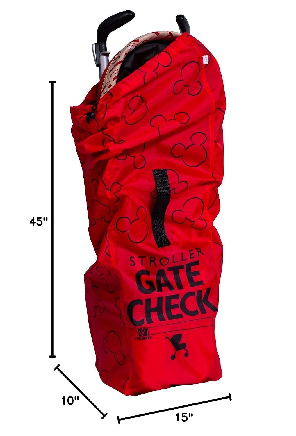 J.L. Childress Gate Check Travel Bag for Umbrella Strollers, Red