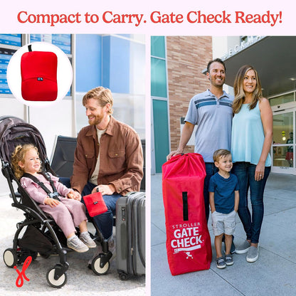 J.L. Childress Gate Check Travel Bag for Umbrella Strollers, Red