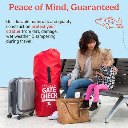 J.L. Childress Gate Check Travel Bag for Umbrella Strollers, Red