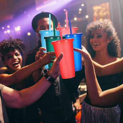 Tumbler with Straw and Lid,Water Bottle Iced Coffee Travel Mug Cup,Reusable Plastic Cups,Perfect for Parties,Birthdays,24oz-5 Pack (Rainbow, 5pack)