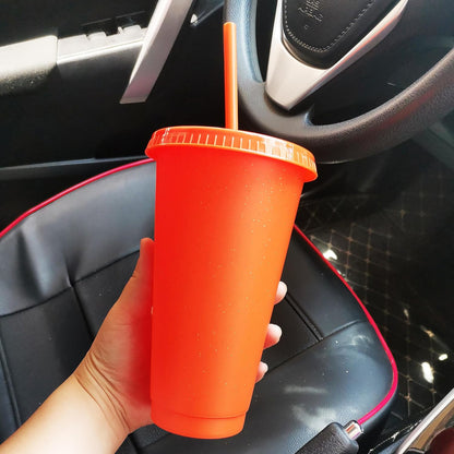 Tumbler with Straw and Lid,Water Bottle Iced Coffee Travel Mug Cup,Reusable Plastic Cups,Perfect for Parties,Birthdays,24oz-5 Pack (Rainbow, 5pack)