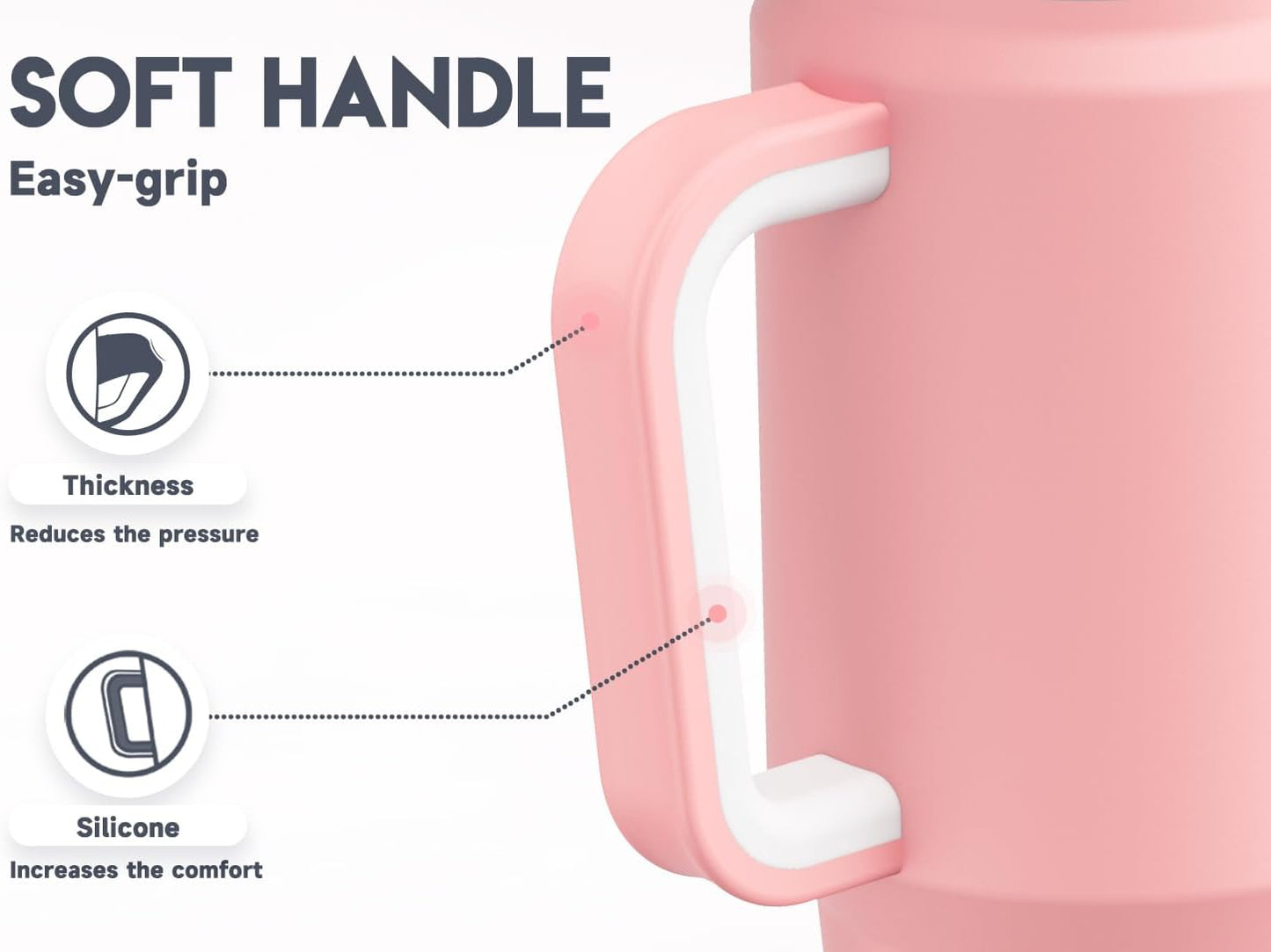 32 oz Tumbler with Handle, Insulated Tumbler with Lid and Straw, Stainless Steel Travel Mug, Keeps Cold for 24 Hours, 100% Leak Proof, Fits in Car Cup Holder (Night)