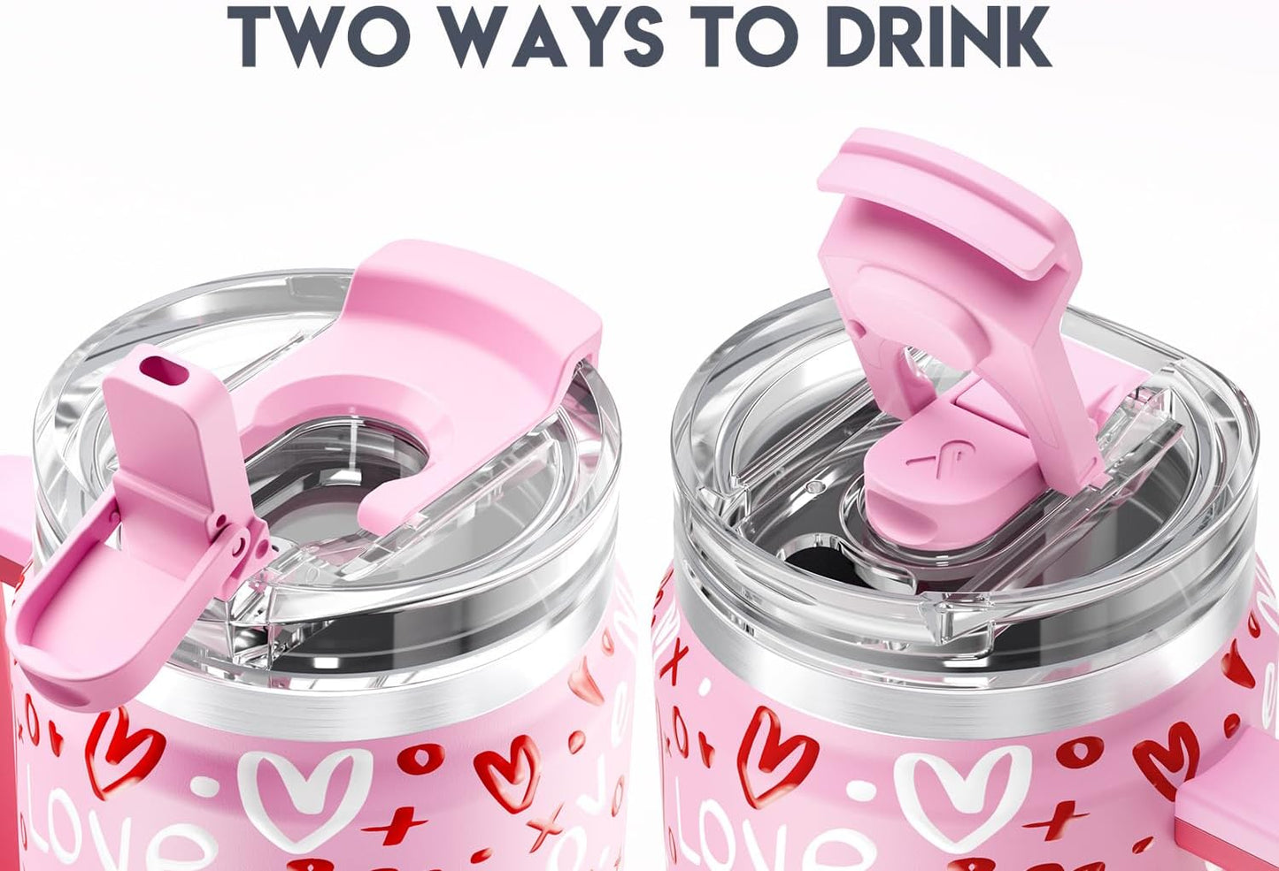 32 oz Tumbler with Handle, Insulated Tumbler with Lid and Straw, Stainless Steel Travel Mug, Keeps Cold for 24 Hours, 100% Leak Proof, Fits in Car Cup Holder (Night)