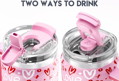32 oz Tumbler with Handle, Insulated Tumbler with Lid and Straw, Stainless Steel Travel Mug, Keeps Cold for 24 Hours, 100% Leak Proof, Fits in Car Cup Holder (Night)