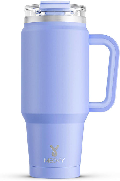 32 oz Tumbler with Handle, Insulated Tumbler with Lid and Straw, Stainless Steel Travel Mug, Keeps Cold for 24 Hours, 100% Leak Proof, Fits in Car Cup Holder (Night)