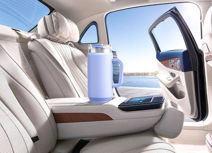 32 oz Tumbler with Handle, Insulated Tumbler with Lid and Straw, Stainless Steel Travel Mug, Keeps Cold for 24 Hours, 100% Leak Proof, Fits in Car Cup Holder (Night)