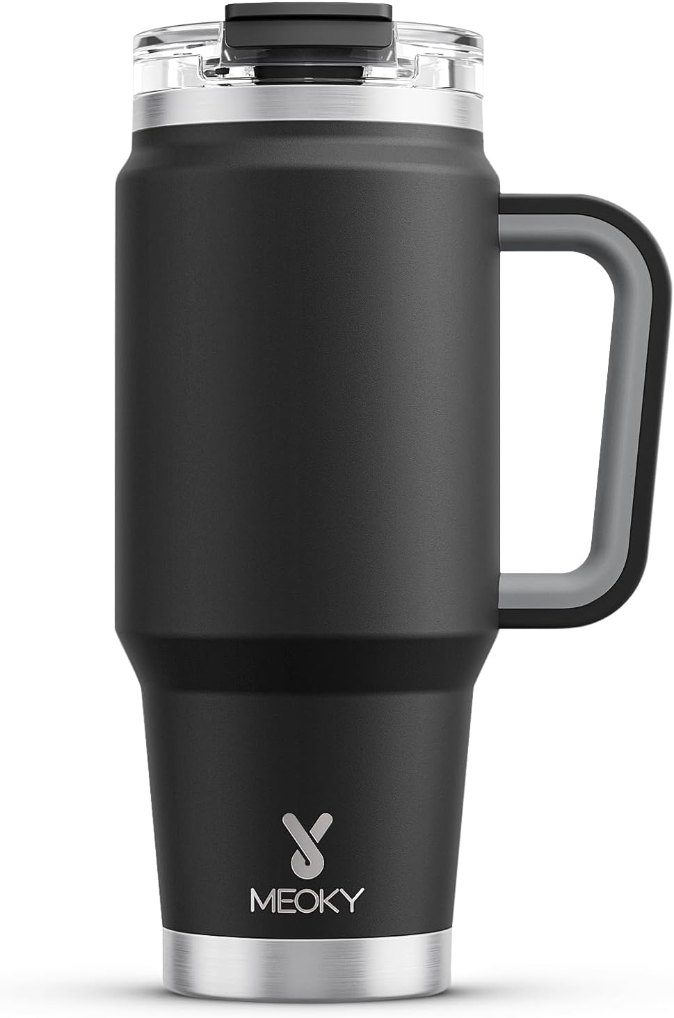 32 oz Tumbler with Handle, Insulated Tumbler with Lid and Straw, Stainless Steel Travel Mug, Keeps Cold for 24 Hours, 100% Leak Proof, Fits in Car Cup Holder (Night)