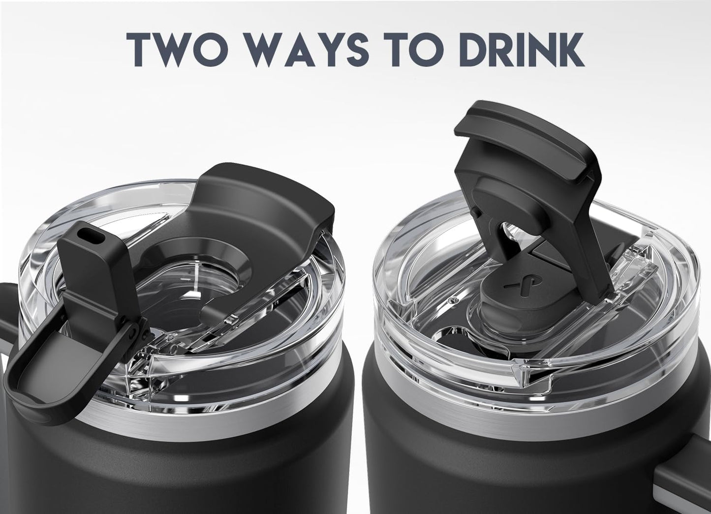 32 oz Tumbler with Handle, Insulated Tumbler with Lid and Straw, Stainless Steel Travel Mug, Keeps Cold for 24 Hours, 100% Leak Proof, Fits in Car Cup Holder (Night)