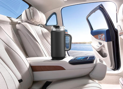 32 oz Tumbler with Handle, Insulated Tumbler with Lid and Straw, Stainless Steel Travel Mug, Keeps Cold for 24 Hours, 100% Leak Proof, Fits in Car Cup Holder (Night)