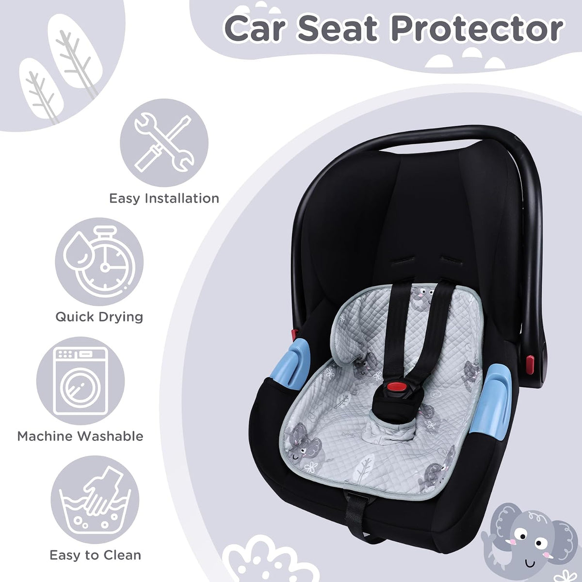 Car Seat Protector for Potty Training, Waterproof Car Seat Liner