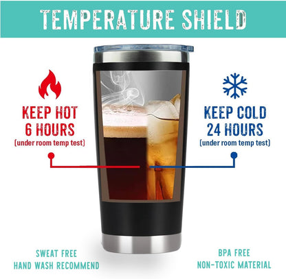 20 oz Insulated Tumbler - Hidden Message Coffee Mug 20oz- Funny Work Coffee Cup for Adults - Sarcastic Gag Gift for White Elephant, Coworkers & Friends, Family - FtS Travel Mug
