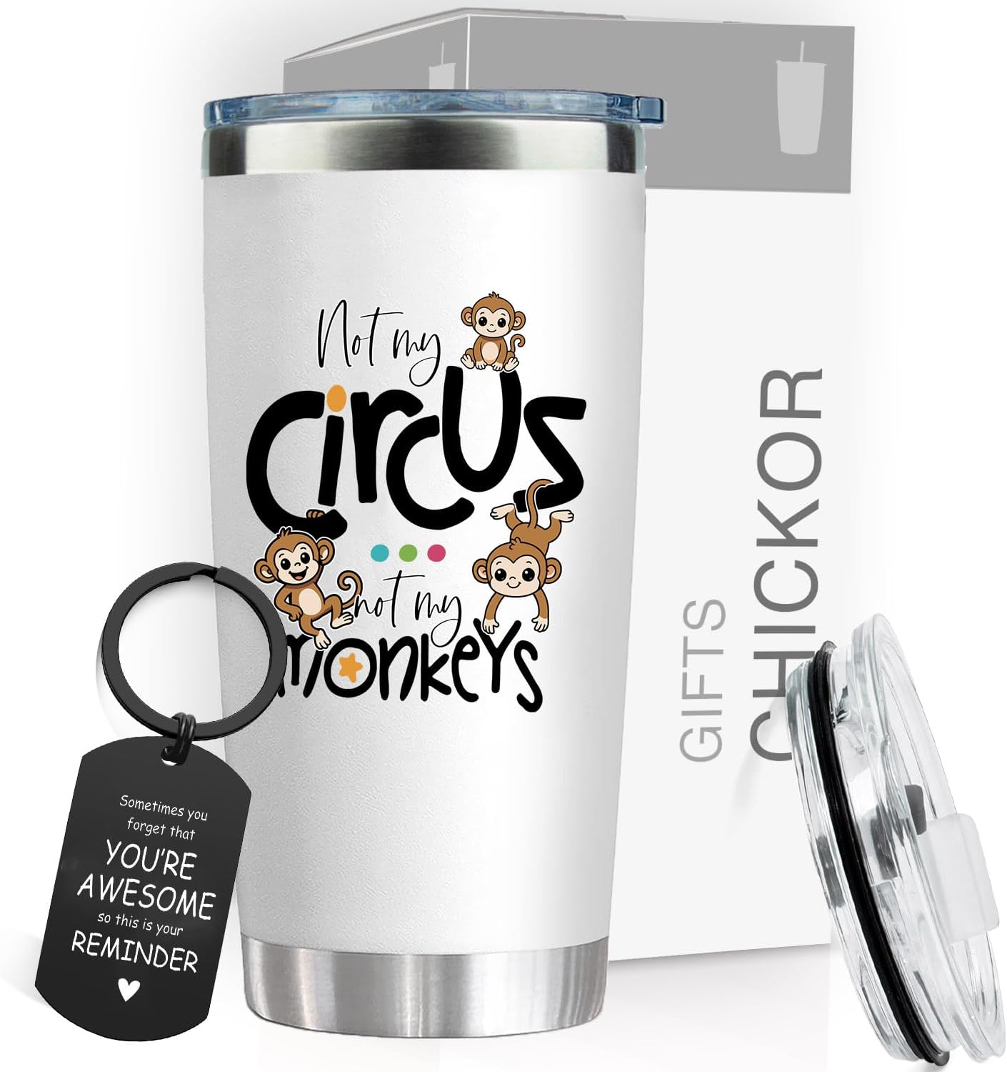 20 oz Insulated Tumbler - Hidden Message Coffee Mug 20oz- Funny Work Coffee Cup for Adults - Sarcastic Gag Gift for White Elephant, Coworkers & Friends, Family - FtS Travel Mug
