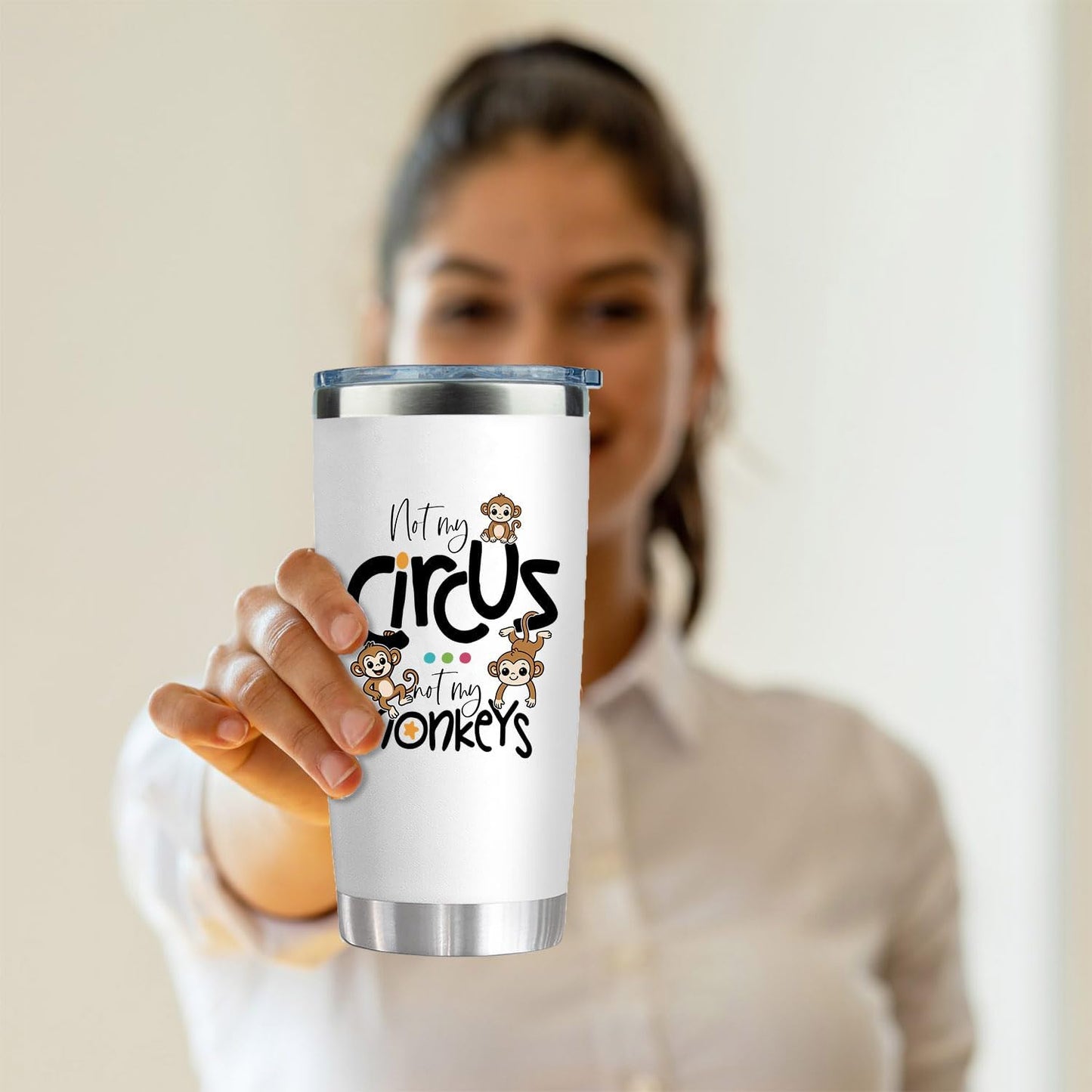 20 oz Insulated Tumbler - Hidden Message Coffee Mug 20oz- Funny Work Coffee Cup for Adults - Sarcastic Gag Gift for White Elephant, Coworkers & Friends, Family - FtS Travel Mug