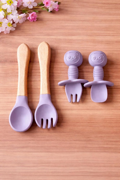 Silicone Baby Feeding Set – Pandaloo Collection, 11-Piece Baby-Led Weaning Set – Self-Feeding Kit for Babies & Toddlers – BPA-Free, Dishwasher Safe Feeding Essentials (Coastal Blue)