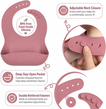 Silicone Baby Feeding Set – Pandaloo Collection, 11-Piece Baby-Led Weaning Set – Self-Feeding Kit for Babies & Toddlers – BPA-Free, Dishwasher Safe Feeding Essentials (Coastal Blue)