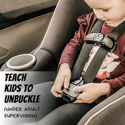 Car Seat Buckle Release Tool (As Seen on Shark Tank) - Easy Opener Aid for Arthritis, Long Nails, Older Kids - Button Pusher for Infant, Toddler, Convertible Car Seats (2 Pack, Blue & Red)