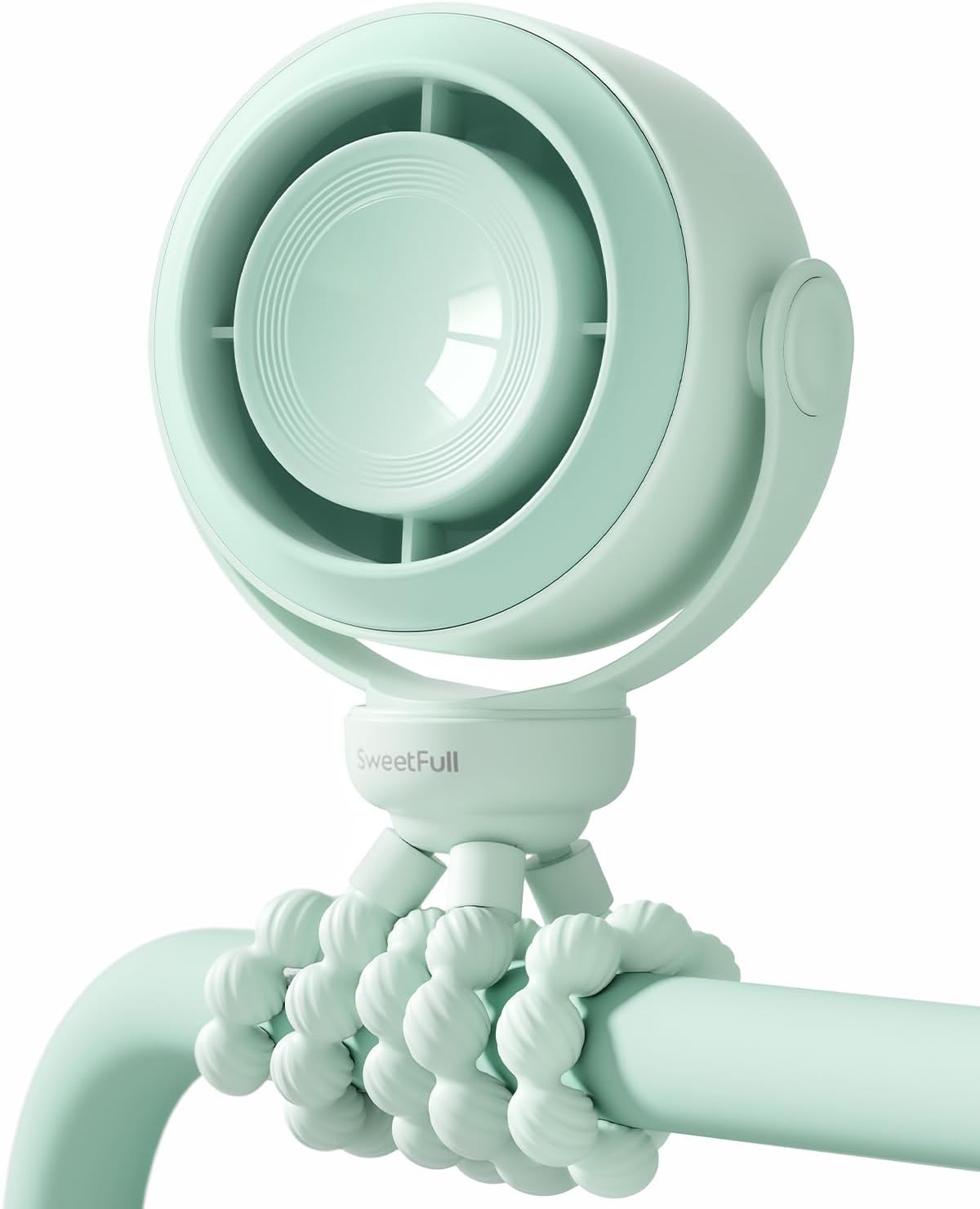 Portable Stroller Fan, Pinch-Proof Baby Fan - Cream
