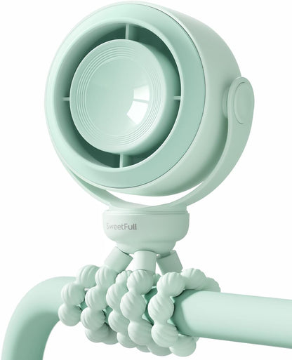 Portable Stroller Fan, Pinch-Proof Baby Fan - Cream