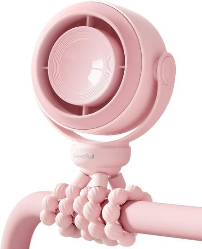 Portable Stroller Fan, Pinch-Proof Baby Fan - Cream