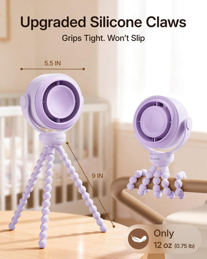 Portable Stroller Fan, Pinch-Proof Baby Fan - Cream