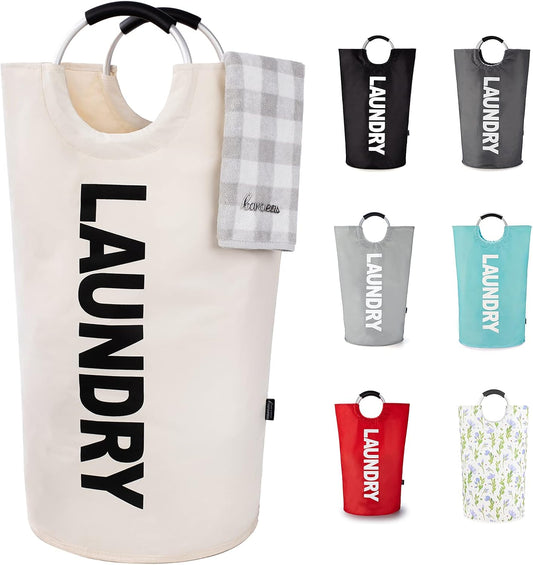 90L Light Laundry Basket (13 Colors), Waterproof Laundry Hamper, Laundry Bag with Padded Handles, Clothes Hamper, Collapsible Laundry Basket Easy Storage