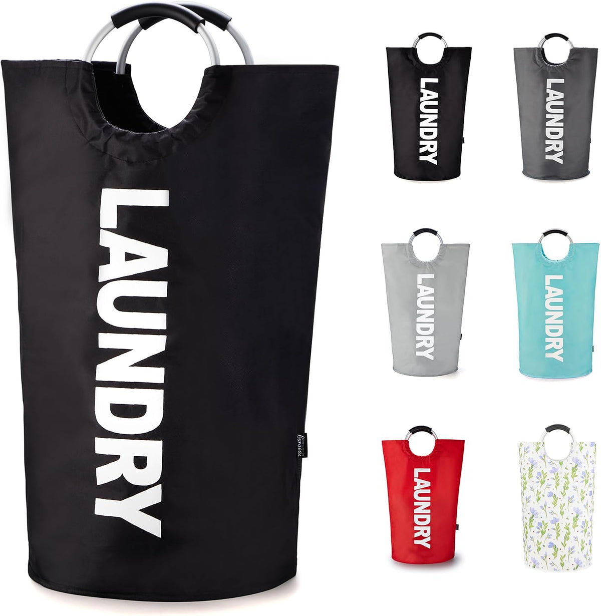 90L Light Laundry Basket (13 Colors), Waterproof Laundry Hamper, Laundry Bag with Padded Handles, Clothes Hamper, Collapsible Laundry Basket Easy Storage