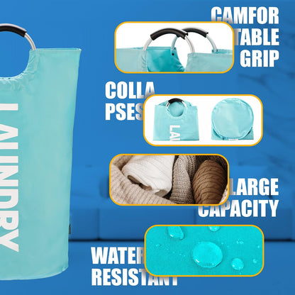 90L Light Laundry Basket (13 Colors), Waterproof Laundry Hamper, Laundry Bag with Padded Handles, Clothes Hamper, Collapsible Laundry Basket Easy Storage