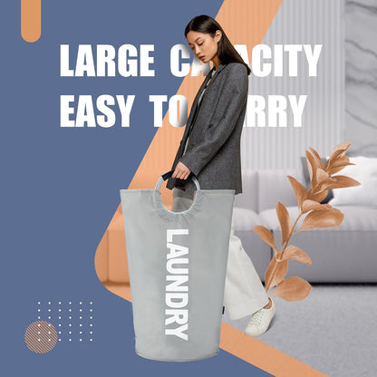 90L Light Laundry Basket (13 Colors), Waterproof Laundry Hamper, Laundry Bag with Padded Handles, Clothes Hamper, Collapsible Laundry Basket Easy Storage