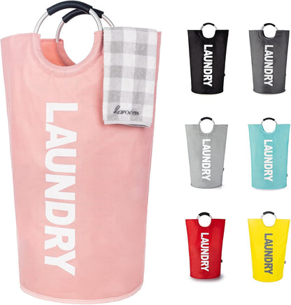 90L Light Laundry Basket (13 Colors), Waterproof Laundry Hamper, Laundry Bag with Padded Handles, Clothes Hamper, Collapsible Laundry Basket Easy Storage