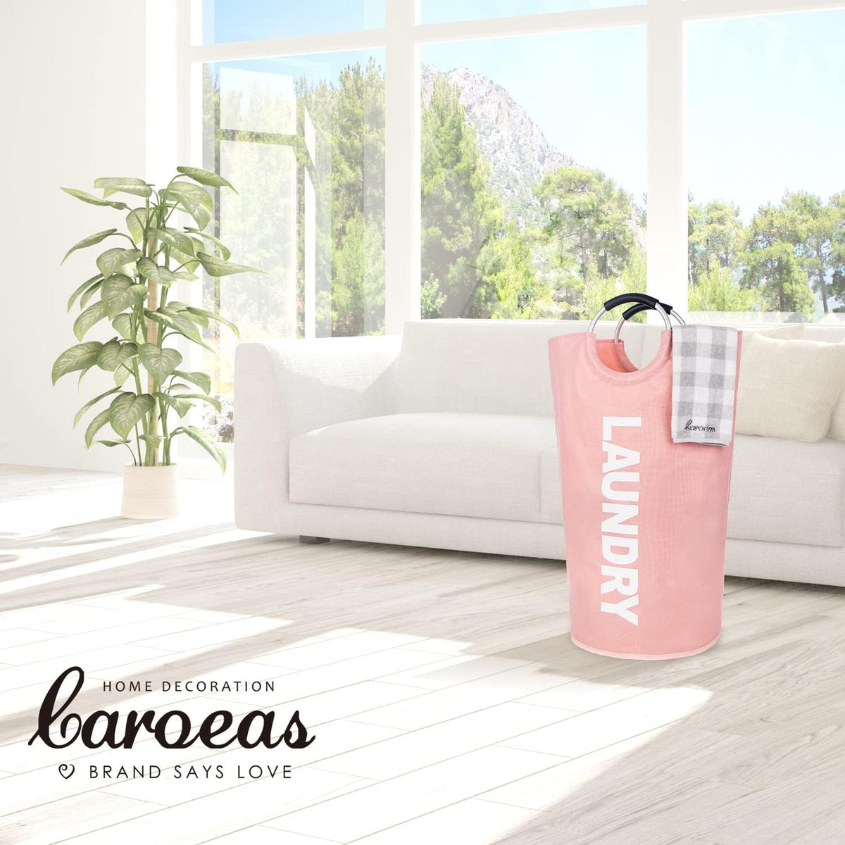 90L Light Laundry Basket (13 Colors), Waterproof Laundry Hamper, Laundry Bag with Padded Handles, Clothes Hamper, Collapsible Laundry Basket Easy Storage
