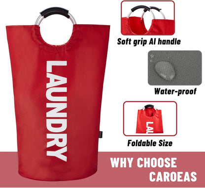 90L Light Laundry Basket (13 Colors), Waterproof Laundry Hamper, Laundry Bag with Padded Handles, Clothes Hamper, Collapsible Laundry Basket Easy Storage
